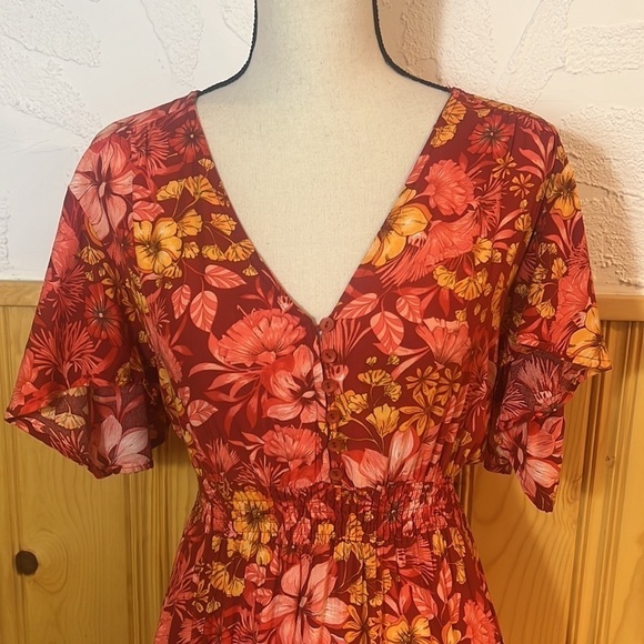 Abel The Label Cottagecore Floral Hi-Low Maxi Dress Sz-S - Picture 2 of 8